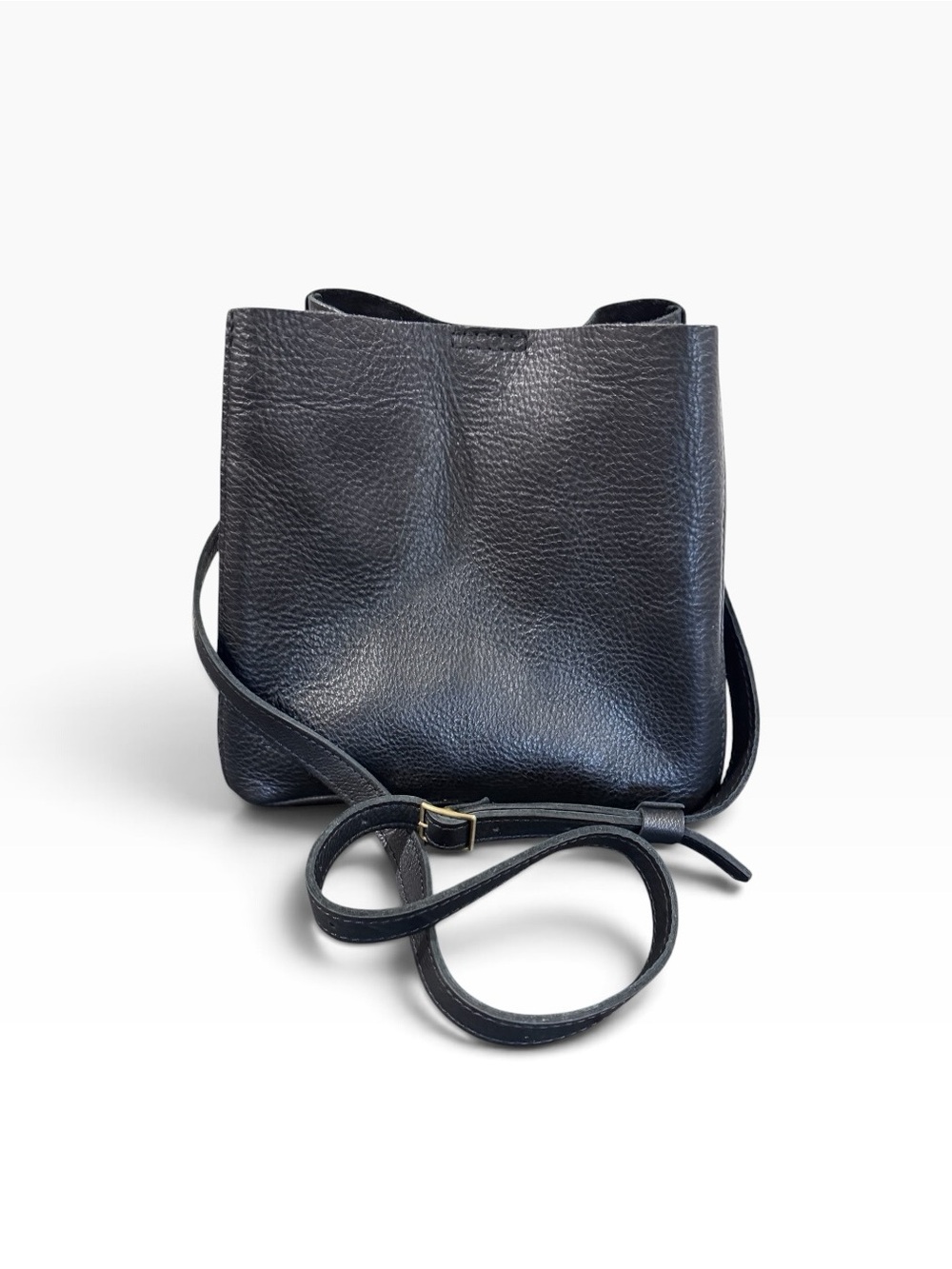 Portland Leather Company Black Leather Bucket Bag - Minimalist Women’s Tote